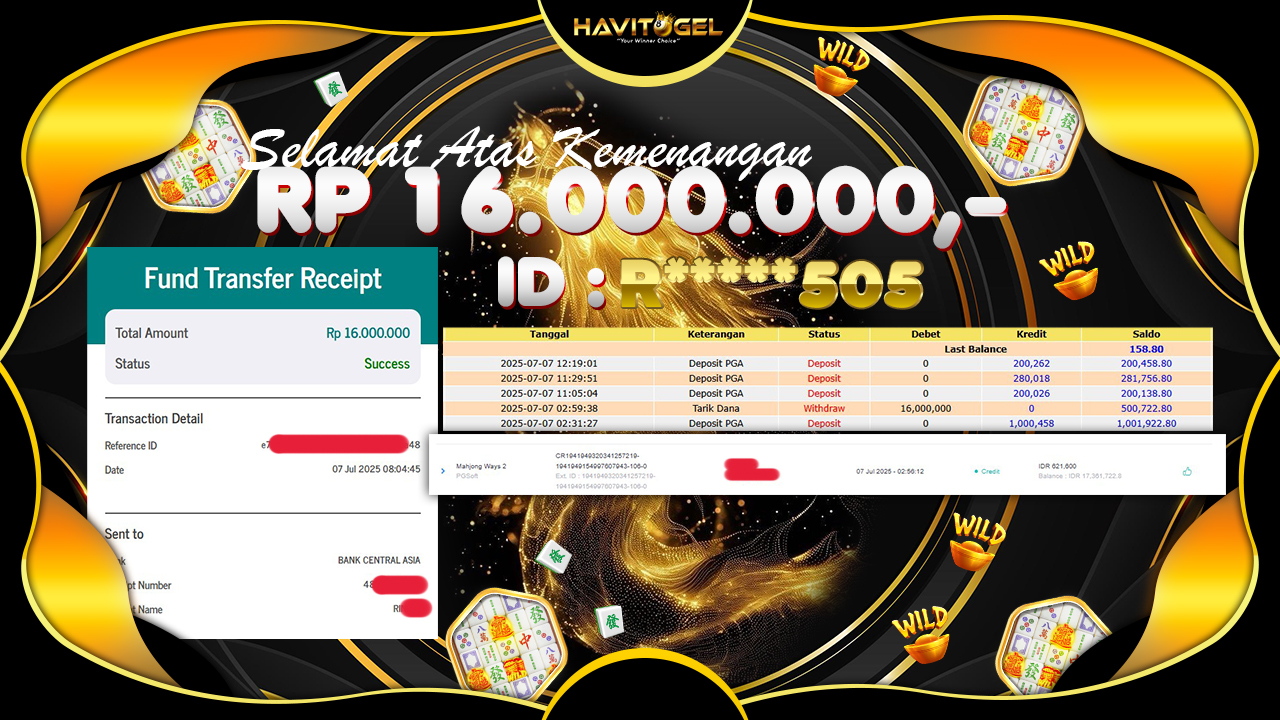 HAVITOGEL – HEBAT JP MAHJONG WAYS 2 DENGAN NOMINAL RP 16.000.000,-