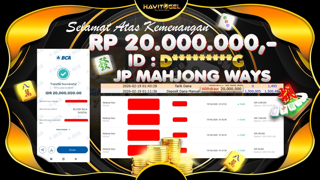 HAVITOGEL – SAMBIL NUNGGU SAHUR DAPAT JP MAHJONG WAYS RP 20.000.000,-